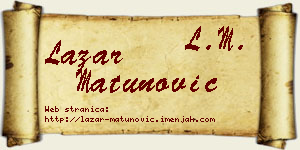 Lazar Matunović vizit kartica